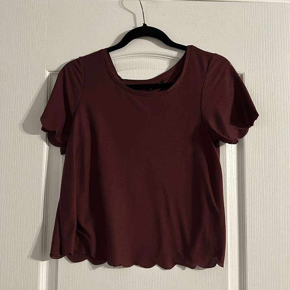 Topshop Scalloped Hem T-Shirt
